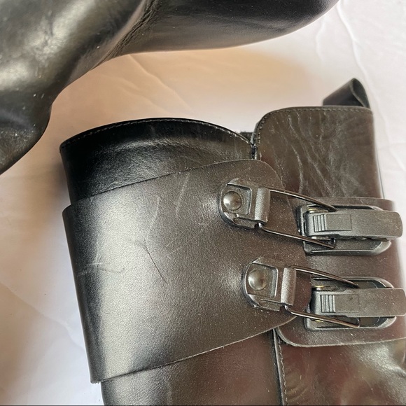 Donald J Pliner Double Buckle/ Hardware Combat Rock Moto  Boots - Picture 9 of 10